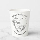 Happy Valentine's Day Business Name Website Papieren Bekers (Voorkant)