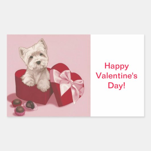 Happy Valentine's Day Cadeau Label Westie Cadeau L (Voorkant)