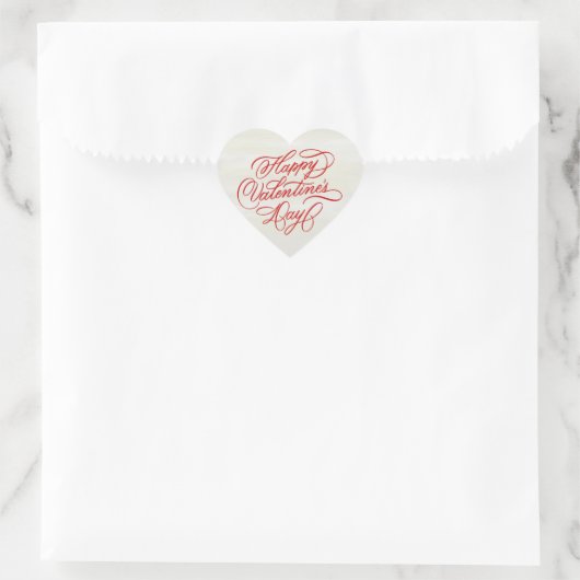 Happy Valentines Day Calligraphy  Hart Sticker (Tas)