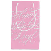 Happy Valentines Day Calligraphy Pink Klein Cadeauzakje (Voorkant)
