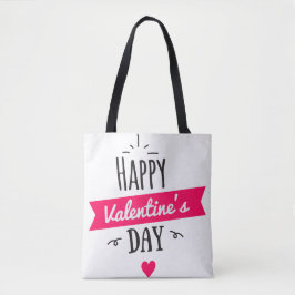 Happy Valentine's Day Canvas tas