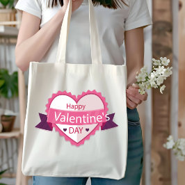 Happy Valentine's Day Canvas tas: Show liefde voor Tote Bag