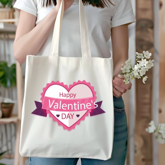 Happy Valentine's Day Canvas tas: Show liefde voor Tote Bag