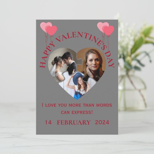 Happy Valentine's Day Card Bedankkaart (Staand voorkant)