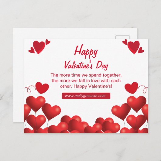 Happy Valentine's Day Card Briefkaart (Voorkant / Achterkant)