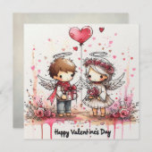 Happy Valentines Day Card Feestdagenkaart (Voorkant / Achterkant)