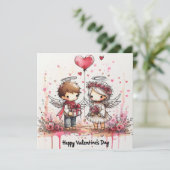 Happy Valentines Day Card Feestdagenkaart (Staand voorkant)