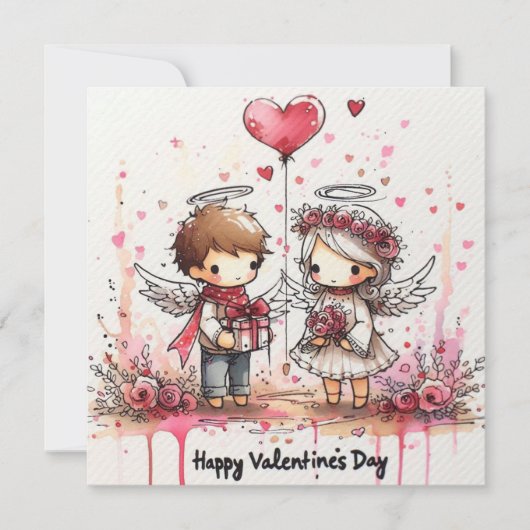 Happy Valentines Day Card Feestdagenkaart (Voorkant)