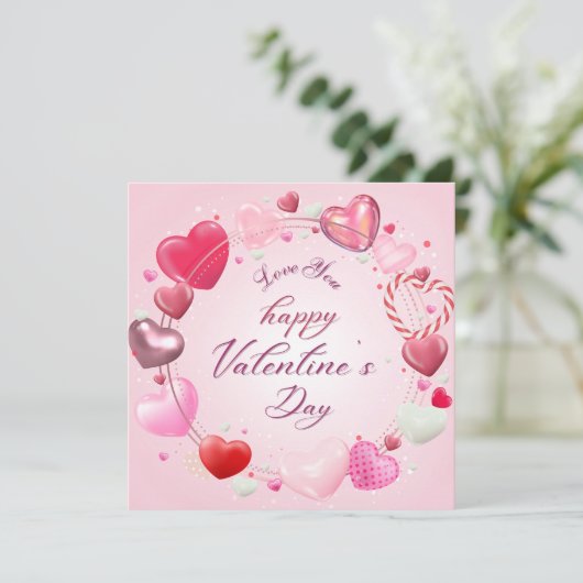 Happy Valentine's Day Card Kaart (Staand voorkant)
