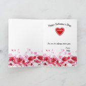 Happy Valentine's Day Card Personalize Name Kaart (Binnen)