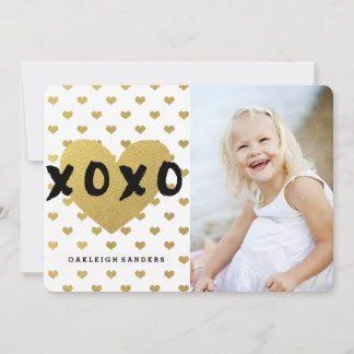 Happy Valentine's Day Card with Gold Hearts Feestdagenkaart