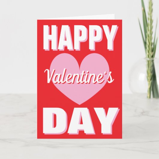 Happy Valentine's Day card with heart Feestdagen Kaart (Voorkant)