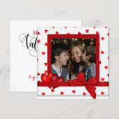 Happy Valentine's Day Card with Photo Kaart (Voorkant / Achterkant)