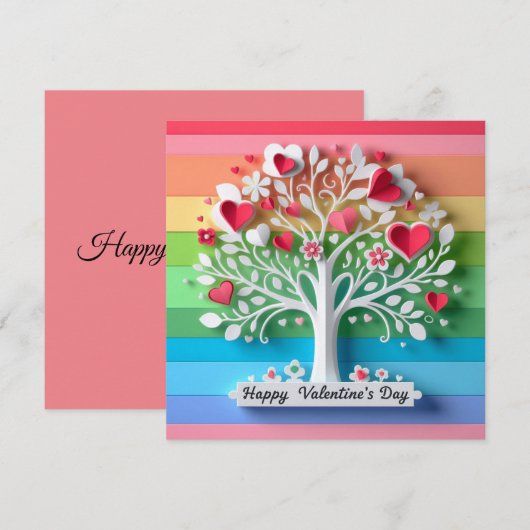 Happy valentine's day cards (Voorkant / Achterkant)