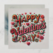 Happy Valentines Day Cards Feestdagenkaart (Voorkant / Achterkant)