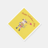Happy Valentine's Day cartoon koe luiers Servetten (Hoek)