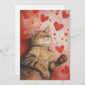 Happy Valentines Day Cat Feestdagenkaart (Voorkant / Achterkant)