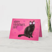 Happy Valentine's Day Cat in Glasses Humor Feestdagen Kaart (Voorkant)
