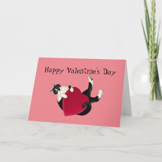 Happy Valentine's Day Cat Kaart (Voorkant)