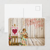 Happy Valentines Day  Cherub Feestdagenkaart (Voorkant / Achterkant)