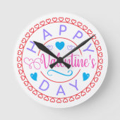 Happy Valentine's Day Circle Design-87128 Ronde Klok (Voorkant)