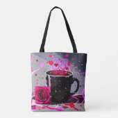 Happy Valentines Day Coffee and Confetti Tote Bag (Achterkant)