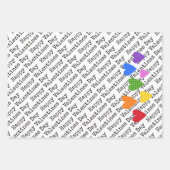 Happy Valentines Day Colorful Hearts Kinder Love Inpakpapier Vel (Voorkant)