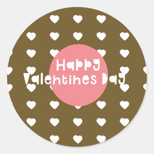 Happy Valentines Day Confetti Heart Donut Ronde Sticker (Voorkant)