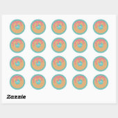 Happy Valentines Day Confetti Heart Frosted Donut Ronde Sticker (Vel)