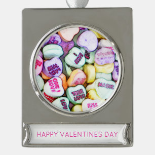 Happy Valentines Day Conversation Hearts Fotokunst Verzilverd Banner Ornament