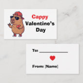 Happy Valentine's Day Cool Capybara Classroom Card Informatiekaartje (Voorkant / Achterkant)
