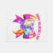 Happy Valentine's Day Coquette Disco Ball Heart Gi Fleece Deken (Voorkant (Horizontaal))