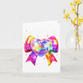 Happy Valentine's Day Coquette Disco Ball Heart Gi Kaart (Gele Bloem)
