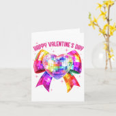 Happy Valentine's Day Coquette Disco Ball Heart Gi Kaart (Gele Bloem)