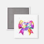 Happy Valentine's Day Coquette Disco Ball Heart Gi Magneet (Voorkant / Achterkant)