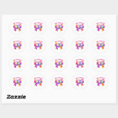 Happy Valentine's Day Coquette Disco Ball Heart Gi Ronde Sticker (Vel)