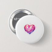 Happy Valentine's Day Coquette Nk Disco Ball Heart Ronde Button 5,7 Cm (Voorkant /achterkant)