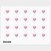 Happy Valentine's Day Coquette Nk Disco Ball Heart Ronde Sticker (Vel)