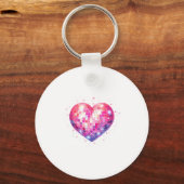 Happy Valentine's Day Coquette Nk Disco Ball Heart Sleutelhanger (Voorkant)