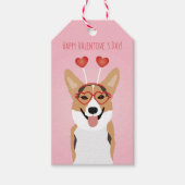 Happy Valentines Day Corgi Dog Cadeaulabel (Voorkant)