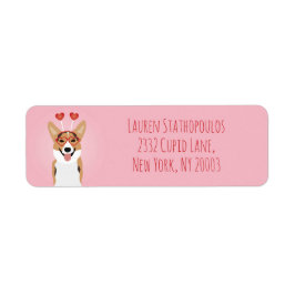 Happy Valentines Day Corgi Dog Etiket