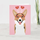 Happy Valentines Day Corgi Dog Feestdagen Kaart (Voorkant)