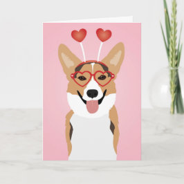 Happy Valentines Day Corgi Dog Feestdagen Kaart