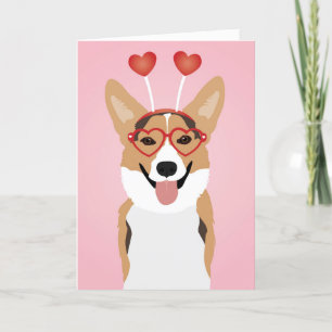 Happy Valentines Day Corgi Dog Feestdagen Kaart