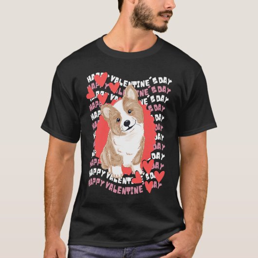 Happy Valentine's Day Corgi Valentine Teacher Vale T-shirt (Voorkant)
