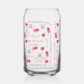 Happy Valentine's Day Couple Drinkware Set Love  Blikvorm Glas (Voorkant)