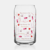 Happy Valentine's Day Couple Drinkware Set Love  Blikvorm Glas (Links)