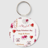 Happy Valentine's Day Couple HeartsCute Key Chain Sleutelhanger (Voorkant)