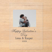 Happy Valentine's day couple photo modern simple t Acryl Uitnodigingen (Voorkant)