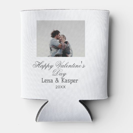 Happy Valentine's day couple photo modern simple t Blikjeskoeler (Voorkant)
